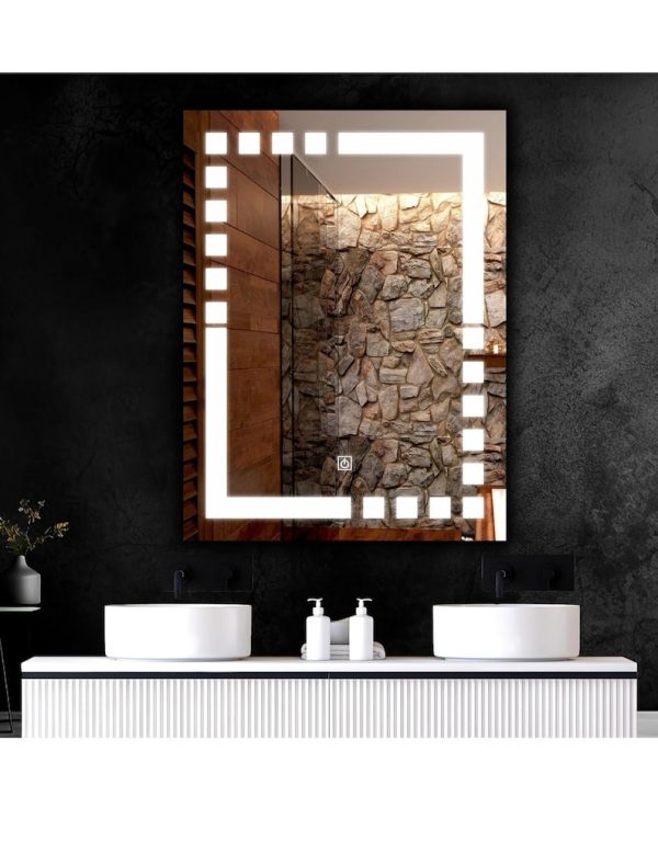 Handmade LED Bathroom Mirror – Touch Sensor Decorative Vanity Mirror
