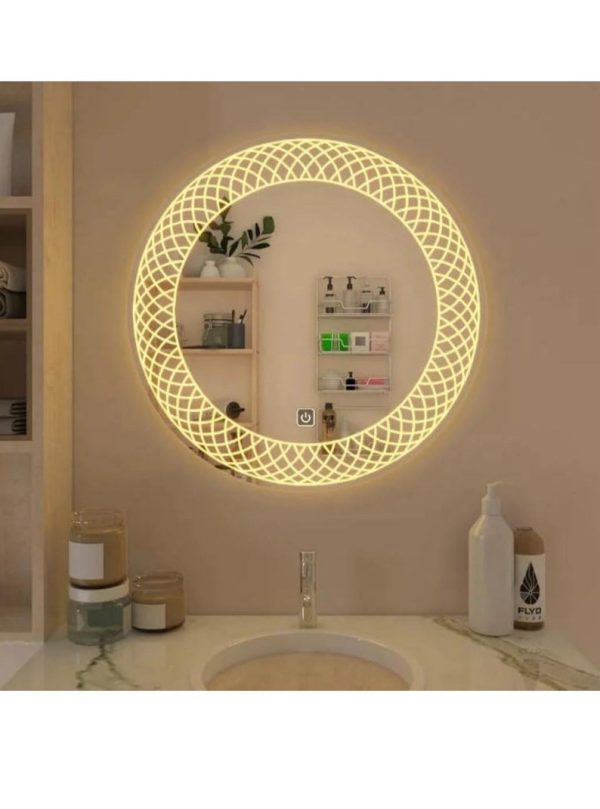 Handmade LED Bathroom Mirror – Touch Sensor Decorative Wall Mirror - Image 4