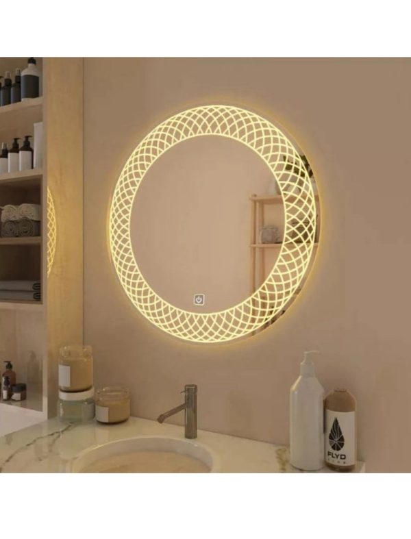 Handmade LED Bathroom Mirror – Touch Sensor Decorative Wall Mirror - Image 3