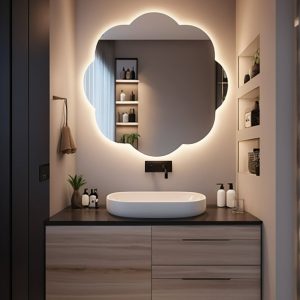 LED Round Bathroom Mirror – Lighted Wall Vanity Mirror