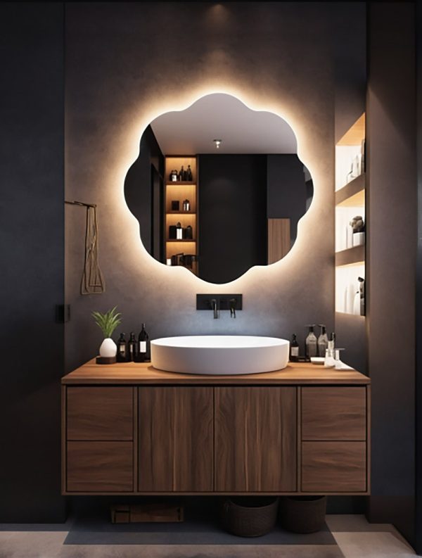 LED Round Bathroom Mirror – Lighted Wall Vanity Mirror - Image 2