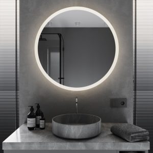 Wall Hanging Round LED Mirror – Dimmable Lighted Makeup & Bathroom Mirror