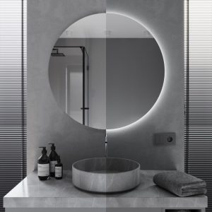 Round LED Bathroom Mirror – Frameless Modern Wall & Makeup Mirror