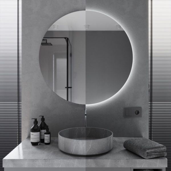 Round LED Bathroom Mirror – Frameless Modern Wall & Makeup Mirror