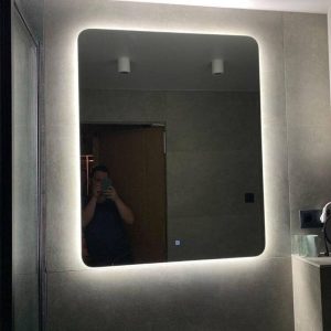 Frameless Rectangular LED Mirror – Backlit Rounded Corner Bathroom & Bedroom Mirror