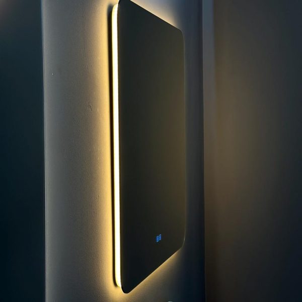 Frameless Rectangular LED Mirror – Backlit Rounded Corner Bathroom & Bedroom Mirror - Image 2