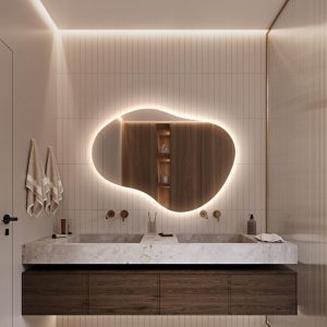 Asymmetrical LED Mirror – Irregular Modern Bathroom & Bedroom Wall Mirror