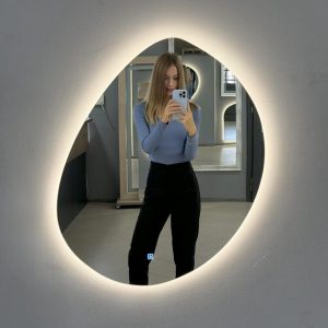 Asymmetrical Circle Bathroom Mirror – Irregular Modern Vanity Wall Decor
