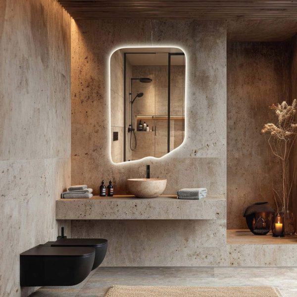 Contemporary LED Backlit Mirror – Modern Wall-Mounted Bathroom Vanity Mirror - Image 2