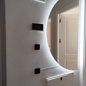 Luxury Half-Moon LED Mirror – Semi-Circle Wall & Bathroom Vanity Mirror