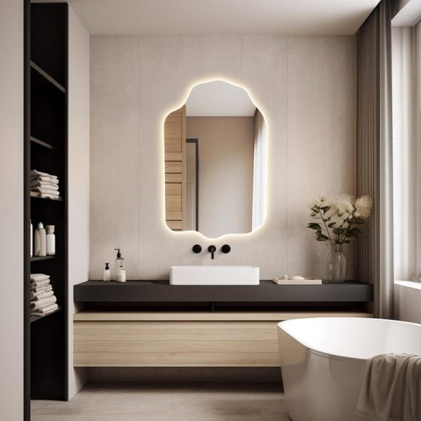 Bright LED Bathroom Mirror – Sleek Wall-Mounted Backlit Vanity Mirror - Image 2
