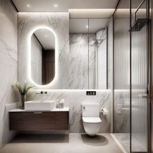 Pill-Shaped LED Mirror – Oval Lighted Bathroom & Vanity Wall Mirror