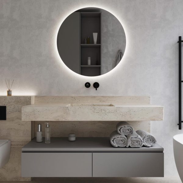 Round LED Bathroom Mirror – Frameless Modern Wall & Makeup Mirror - Image 2
