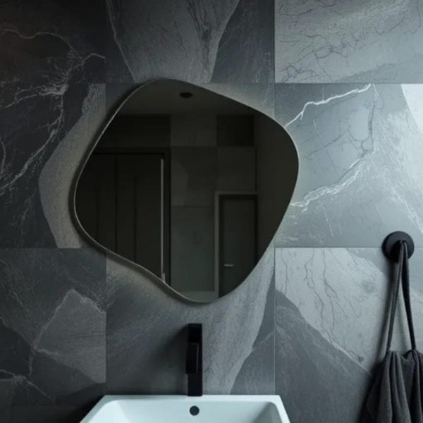 Asymmetrical LED Mirror – Irregular Round Lighted Wall Mirror - Image 3