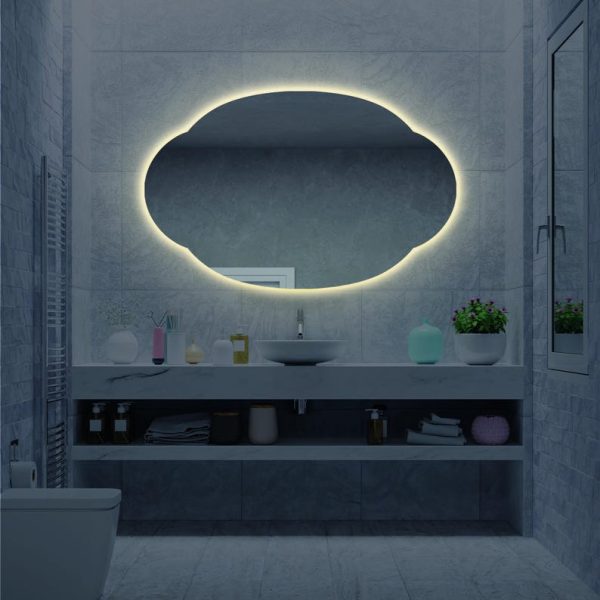 Cloud Shaped Oval LED Mirror – Modern Backlit Bathroom & Vanity Wall Mirror