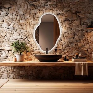 Modern LED Mirror – Asymmetrical Backlit Bathroom & Wall Mirror