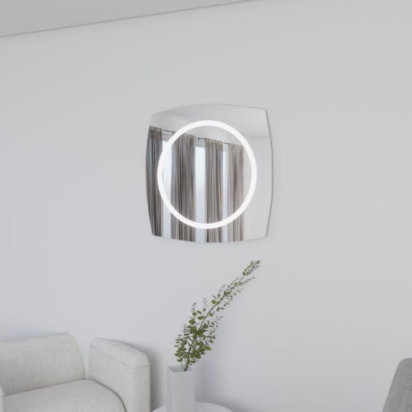 Modern Asymmetrical LED Mirror – Minimalist Lighted Bathroom Wall Decor - Image 4