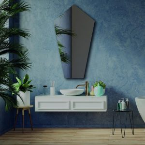 Tall LED Wall Mirror – Modern Geometric Frameless Bathroom & Bedroom Mirror