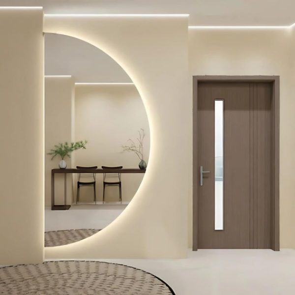 Half-Round LED Mirror – Backlit Bathroom & Decorative Wall Mirror - Image 2