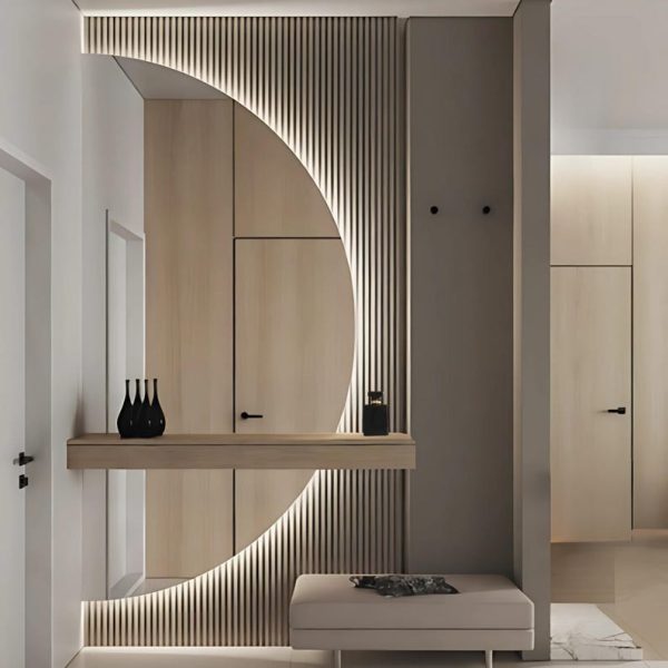 Half-Round LED Mirror – Backlit Bathroom & Decorative Wall Mirror - Image 4