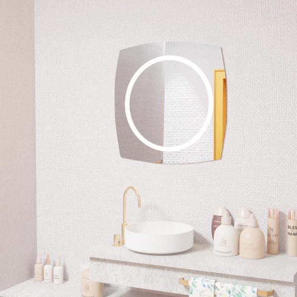 Modern Asymmetrical LED Mirror – Minimalist Lighted Bathroom Wall Decor - Image 7