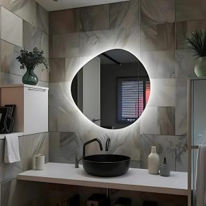 Modern LED Oval Mirror – Lighted Bathroom, Vanity & Wall Decor Mirror