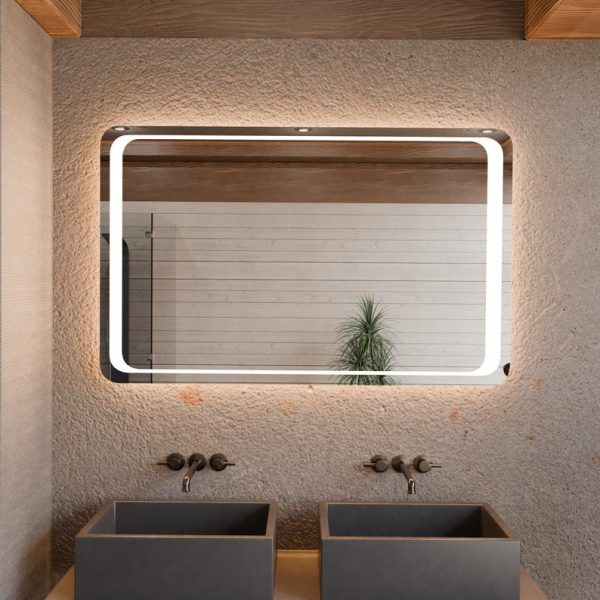 Tessera LED Bathroom Mirror – Touch Sensor Decorative Vanity Mirror - Image 2