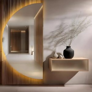 Half-Round LED Mirror – Backlit Bathroom & Decorative Wall Mirror