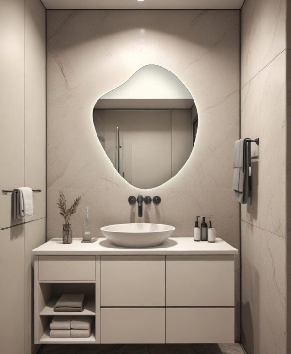 Modern Round LED Mirror – Backlit Wall & Makeup Mirror - Image 2