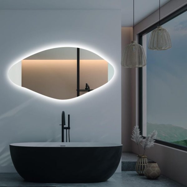 Tall Oval LED Mirror – Long Backlit Bathroom & Home Decor Mirror - Image 4