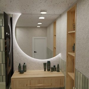 Nooksy LED Radius Mirror – Touch Sensor Bathroom & Vanity Mirror