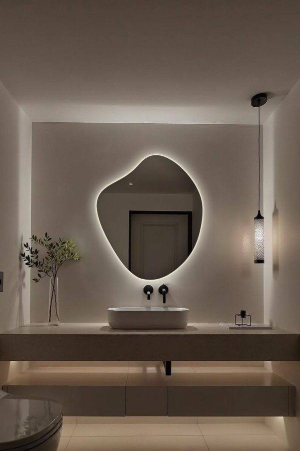 Modern Round LED Mirror – Backlit Wall & Makeup Mirror - Image 3