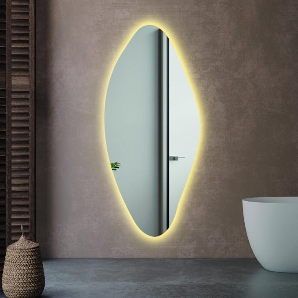 Tall Oval LED Mirror – Long Backlit Bathroom & Home Decor Mirror - Image 2