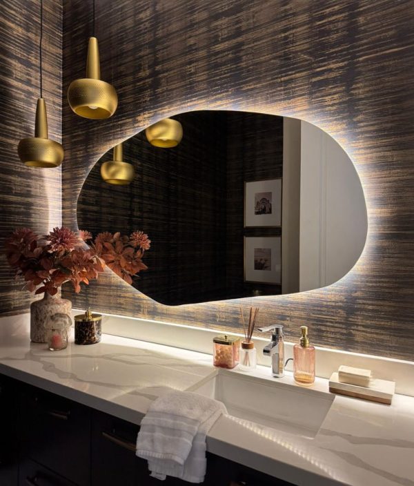 Sile Irregular LED Wall Mirror – Asymmetrical Modern Bathroom & Home Decor Mirror - Image 3
