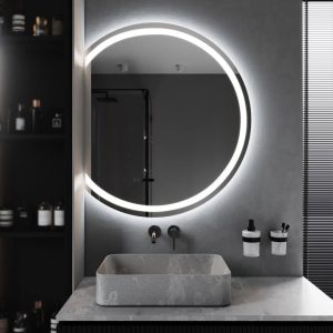 Half-Round LED Mirror – Dual-Lighting Semi-Circle Vanity & Wall Mirror