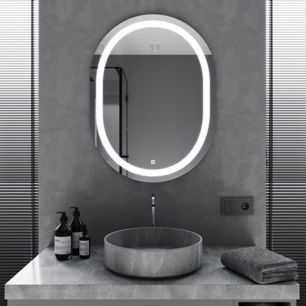 Oval LED Bathroom Mirror – Backlit Frontlit Modern Vanity Wall Mirror