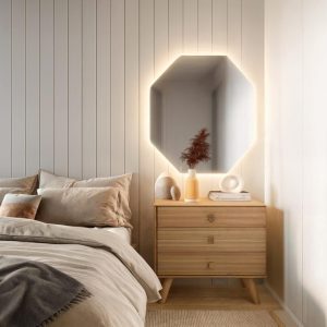 Asymmetrical Modern LED Wall Mirror – Unique Round Bathroom & Vanity Mirror