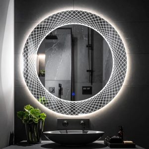 Trivon LED Round Mirror – Touch Sensor, Dimmable Bathroom Vanity Mirror