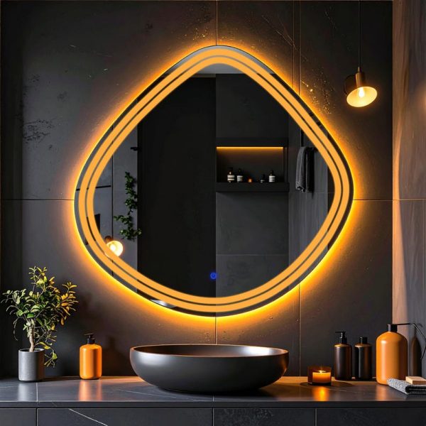 Nomari Asymmetric LED Mirror – Touch Sensor Dimmable Bathroom Vanity Mirror - Image 6