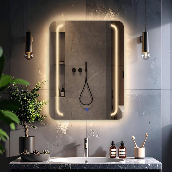 RectaV LED Rectangular Mirror – Touch Sensor Dimmable Bathroom Vanity Mirror
