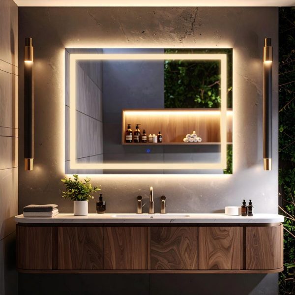 Rectango LED Rectangular Mirror – Touch Sensor Dimmable Bathroom Vanity Mirror - Image 4