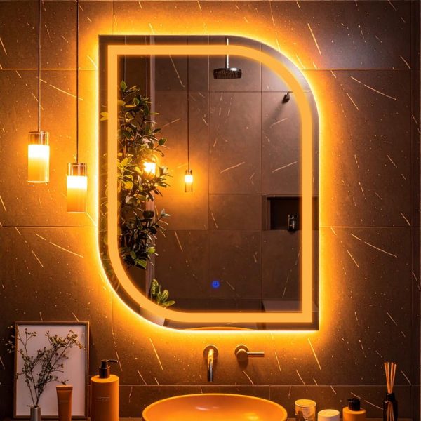 Curva LED Rectangular Mirror – Touch Sensor Dimmable Bathroom Vanity Mirror - Image 5