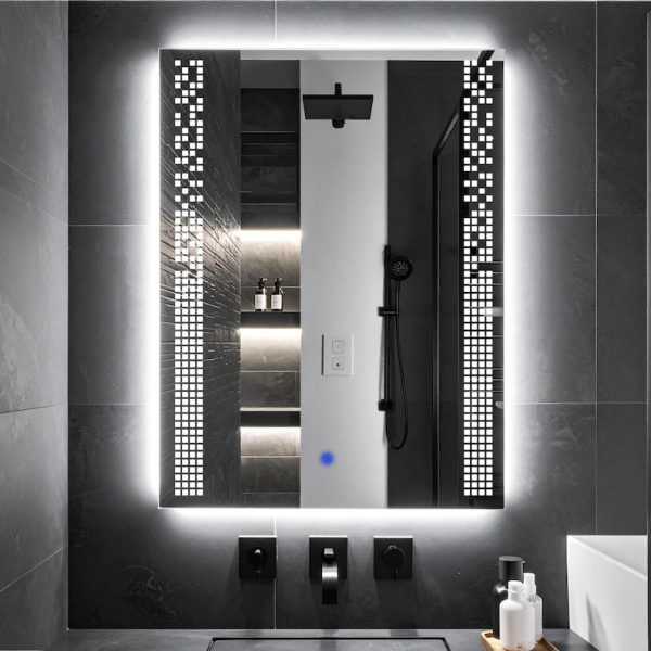 Velano LED Rectangular Mirror – Touch Sensor Dimmable Bathroom Vanity Mirror - Image 3