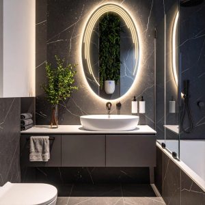 Elliptika LED Ellipse Mirror – Touch Sensor Dimmable Bathroom Vanity Mirror