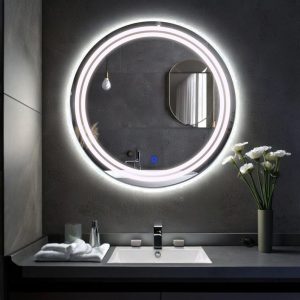 Luna LED Round Mirror – Touch Sensor, Dimmable Bathroom Vanity Mirror