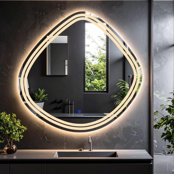 Nomari Asymmetric LED Mirror – Touch Sensor Dimmable Bathroom Vanity Mirror