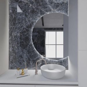 Modern Round LED Mirror – Lighted Vanity & Backlit Bathroom Wall Mirror
