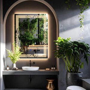 Solrae LED Rectangular Mirror – Touch Sensor Dimmable Bathroom Vanity Mirror