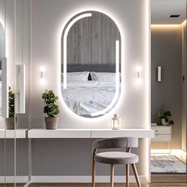 Lunare LED Oblong Mirror – Touch Sensor Dimmable Bathroom Vanity Mirror