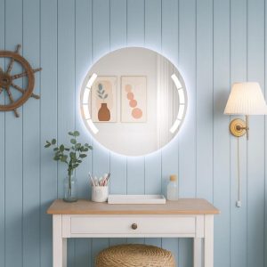 Round LED Vanity Mirror – Modern Backlit Bathroom & Makeup Mirror